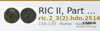 RIC II, Part 3 (second edition) Hadrian 2514 — CANOA