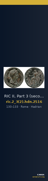 RIC II, Part 3 (second edition) Hadrian 2516 — CANOA