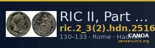 RIC II, Part 3 (second edition) Hadrian 2516 — CANOA