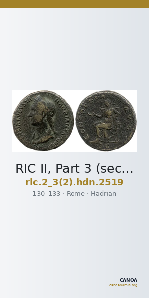 RIC II, Part 3 (second edition) Hadrian 2519 — CANOA