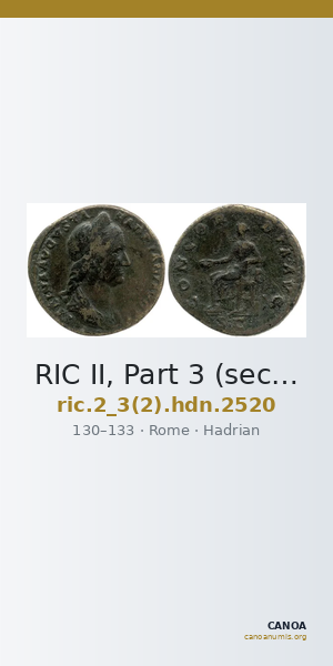 RIC II, Part 3 (second edition) Hadrian 2520 — CANOA