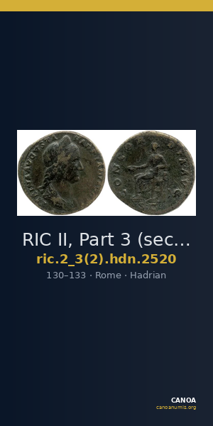 RIC II, Part 3 (second edition) Hadrian 2520 — CANOA