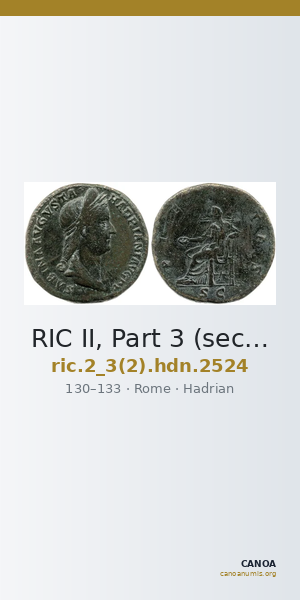 RIC II, Part 3 (second edition) Hadrian 2524 — CANOA