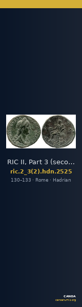 RIC II, Part 3 (second edition) Hadrian 2525 — CANOA