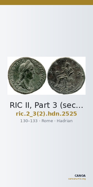 RIC II, Part 3 (second edition) Hadrian 2525 — CANOA