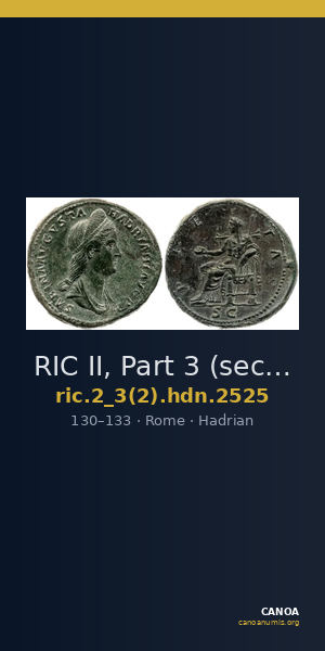 RIC II, Part 3 (second edition) Hadrian 2525 — CANOA