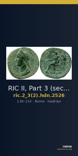 RIC II, Part 3 (second edition) Hadrian 2526 — CANOA