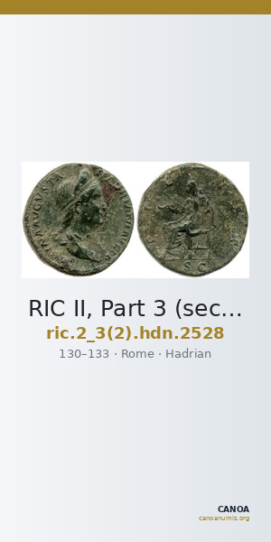 RIC II, Part 3 (second edition) Hadrian 2528 — CANOA