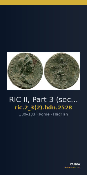 RIC II, Part 3 (second edition) Hadrian 2528 — CANOA