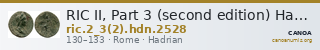 RIC II, Part 3 (second edition) Hadrian 2528 — CANOA