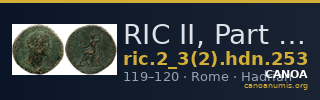 RIC II, Part 3 (second edition) Hadrian 253 — CANOA