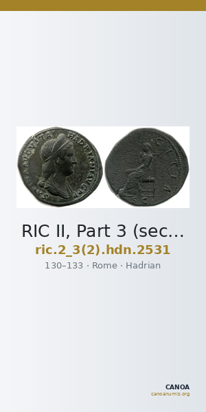 RIC II, Part 3 (second edition) Hadrian 2531 — CANOA