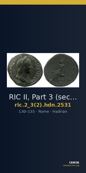 RIC II, Part 3 (second edition) Hadrian 2531 — CANOA