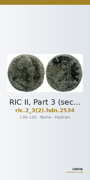 RIC II, Part 3 (second edition) Hadrian 2534 — CANOA