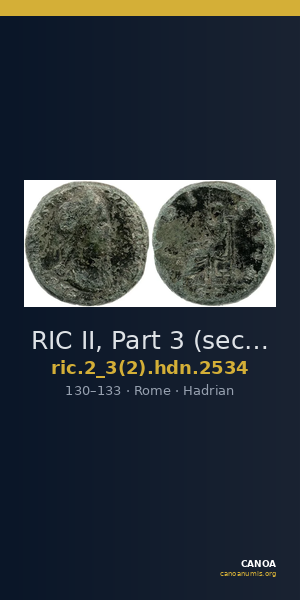 RIC II, Part 3 (second edition) Hadrian 2534 — CANOA