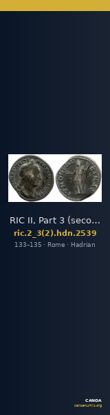 RIC II, Part 3 (second edition) Hadrian 2539 — CANOA