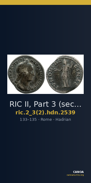RIC II, Part 3 (second edition) Hadrian 2539 — CANOA