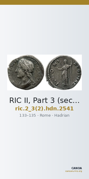 RIC II, Part 3 (second edition) Hadrian 2541 — CANOA