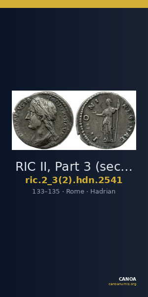 RIC II, Part 3 (second edition) Hadrian 2541 — CANOA