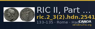 RIC II, Part 3 (second edition) Hadrian 2541 — CANOA