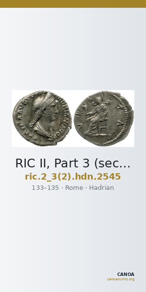 RIC II, Part 3 (second edition) Hadrian 2545 — CANOA