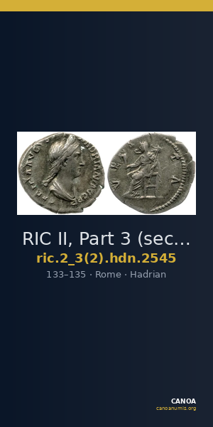RIC II, Part 3 (second edition) Hadrian 2545 — CANOA