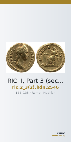 RIC II, Part 3 (second edition) Hadrian 2546 — CANOA