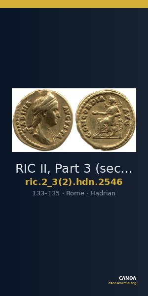 RIC II, Part 3 (second edition) Hadrian 2546 — CANOA