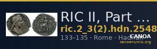 RIC II, Part 3 (second edition) Hadrian 2548 — CANOA
