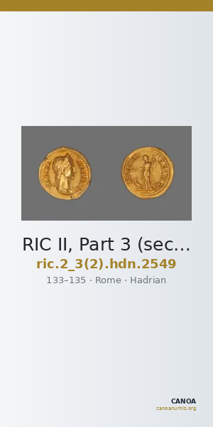 RIC II, Part 3 (second edition) Hadrian 2549 — CANOA
