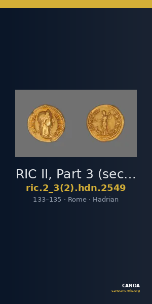 RIC II, Part 3 (second edition) Hadrian 2549 — CANOA