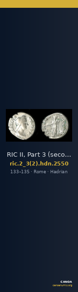 RIC II, Part 3 (second edition) Hadrian 2550 — CANOA