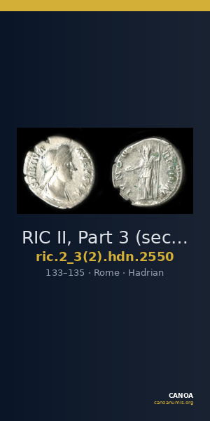 RIC II, Part 3 (second edition) Hadrian 2550 — CANOA