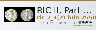 RIC II, Part 3 (second edition) Hadrian 2550 — CANOA