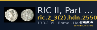 RIC II, Part 3 (second edition) Hadrian 2550 — CANOA