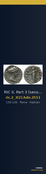 RIC II, Part 3 (second edition) Hadrian 2551 — CANOA