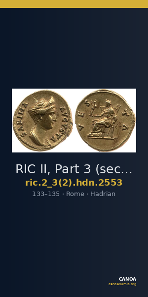 RIC II, Part 3 (second edition) Hadrian 2553 — CANOA