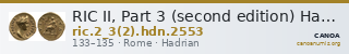 RIC II, Part 3 (second edition) Hadrian 2553 — CANOA