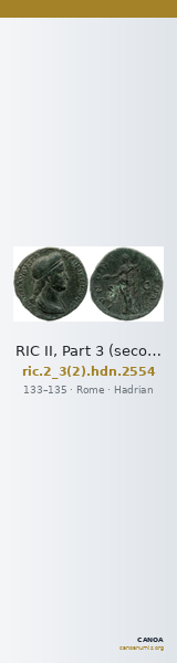 RIC II, Part 3 (second edition) Hadrian 2554 — CANOA