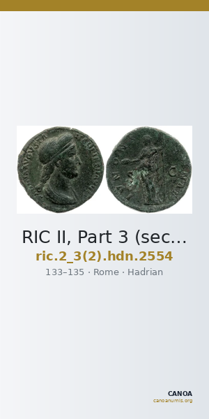 RIC II, Part 3 (second edition) Hadrian 2554 — CANOA