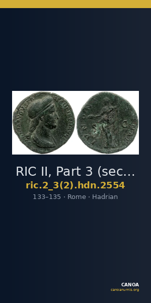 RIC II, Part 3 (second edition) Hadrian 2554 — CANOA