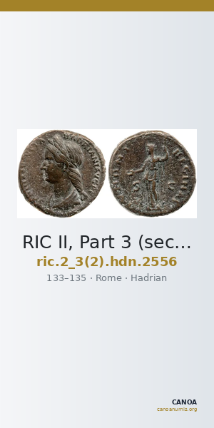 RIC II, Part 3 (second edition) Hadrian 2556 — CANOA