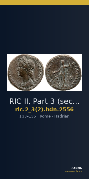 RIC II, Part 3 (second edition) Hadrian 2556 — CANOA