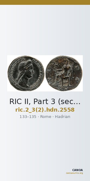 RIC II, Part 3 (second edition) Hadrian 2558 — CANOA