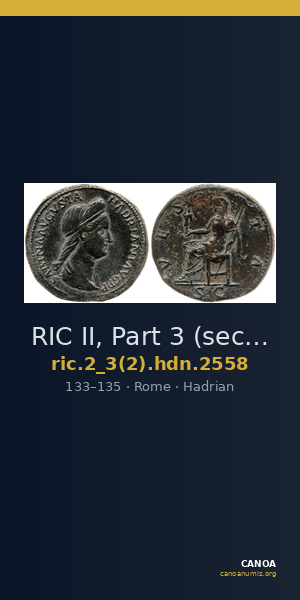 RIC II, Part 3 (second edition) Hadrian 2558 — CANOA