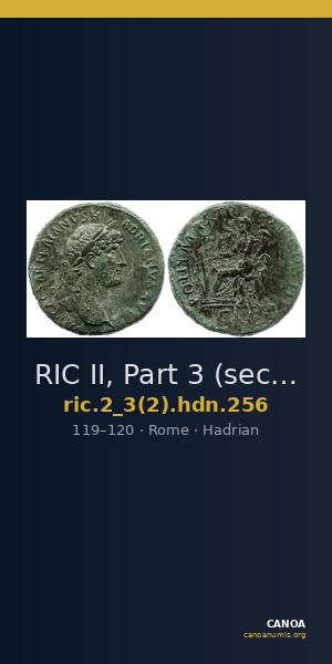 RIC II, Part 3 (second edition) Hadrian 256 — CANOA