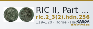 RIC II, Part 3 (second edition) Hadrian 256 — CANOA