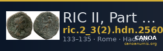 RIC II, Part 3 (second edition) Hadrian 2560 — CANOA