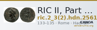 RIC II, Part 3 (second edition) Hadrian 2561 — CANOA
