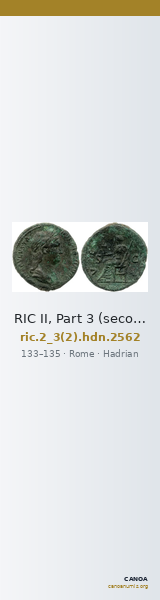 RIC II, Part 3 (second edition) Hadrian 2562 — CANOA